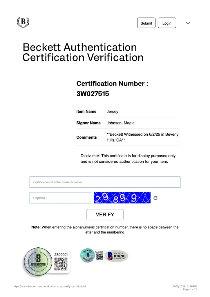 Certificate Verification| Beckett Authentication Services.webp