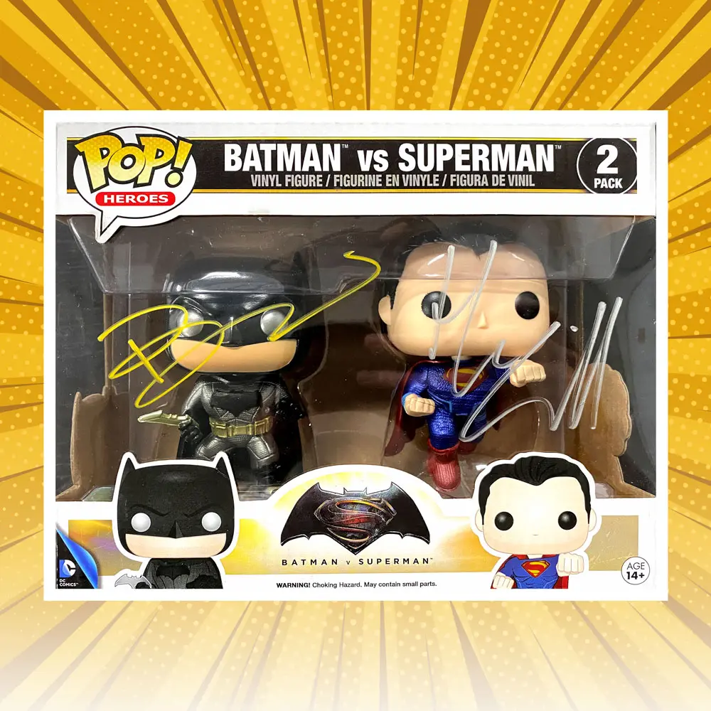 Ben Affleck & Henry Cavill Signed Batman & Superman Funko Pop! Set – Batman v Superman | Certified Authentic