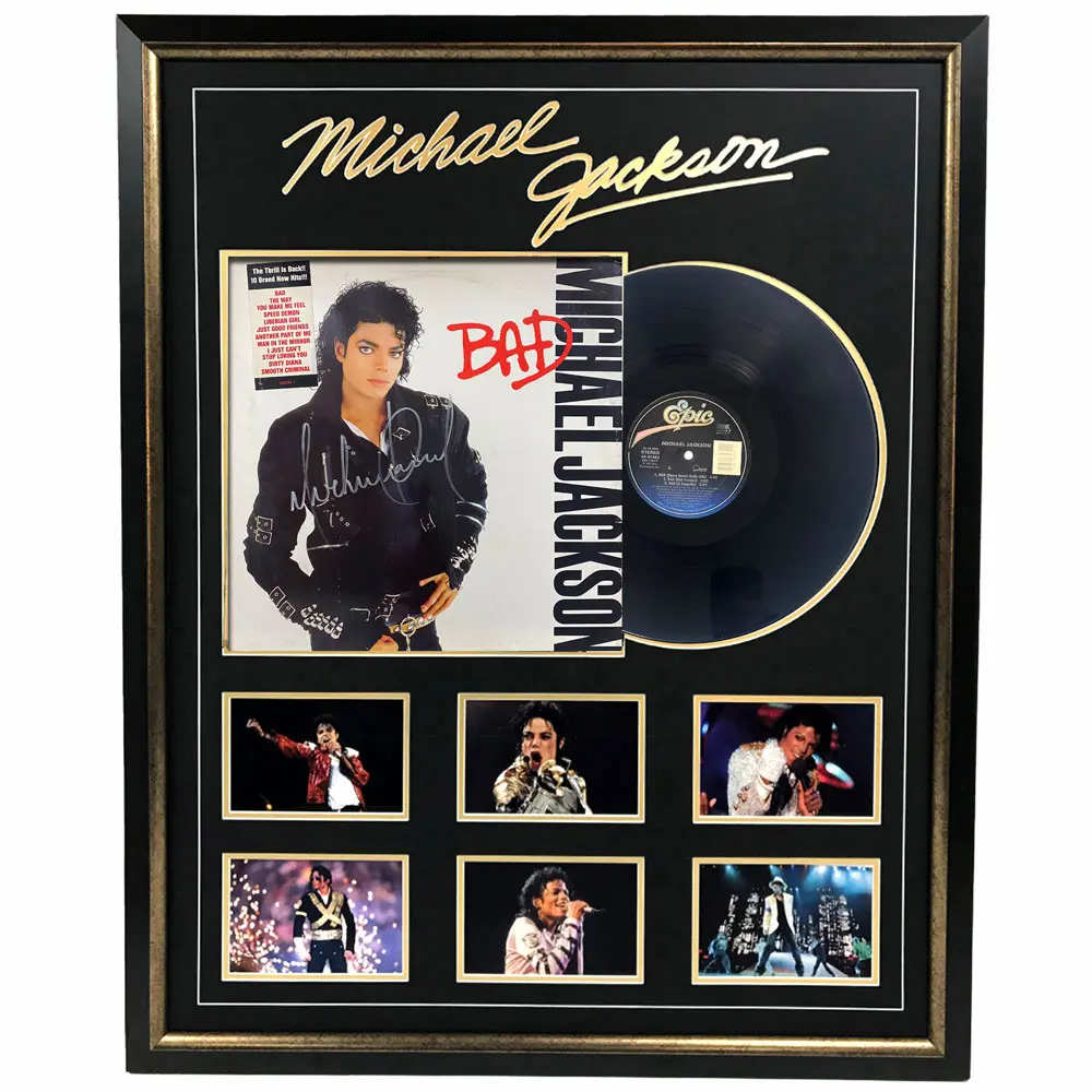 Michael Jackson Signed & Framed “Bad” Vinyl Album Cover | Iconic Music Memorabilia