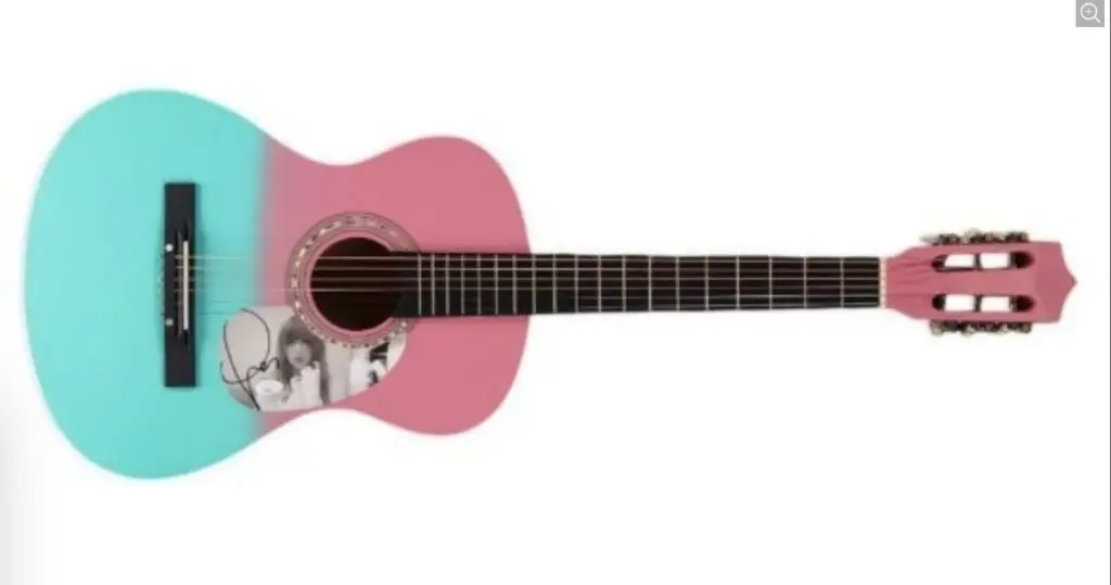 Unframed Taylor Swift Signed Acoustic Guitar (JSA Certified Display Piece) - Pink & Blue