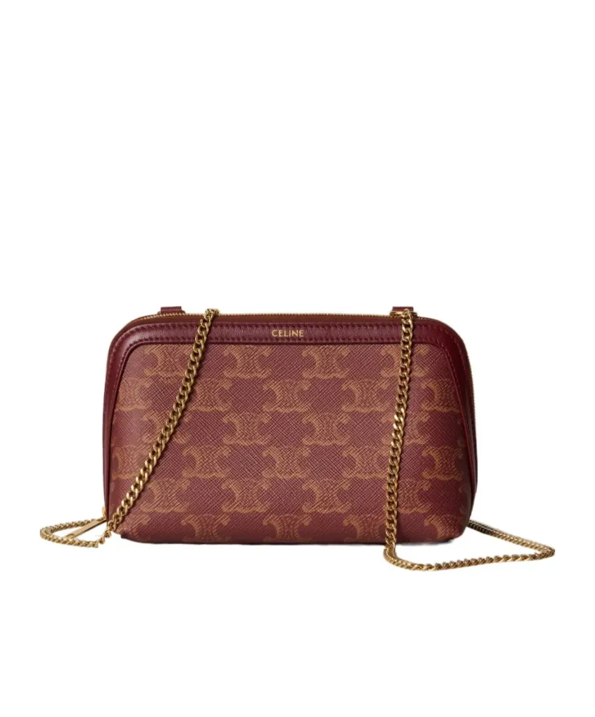Celine Clutch on Chain in Toile Triomphe