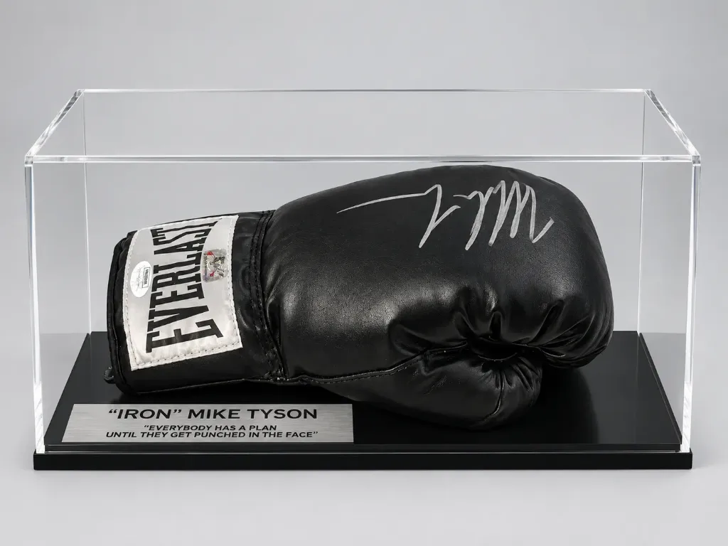 Mike Tyson Signed Everlast Boxing Glove – JSA Certified with Deluxe Acrylic Display Case