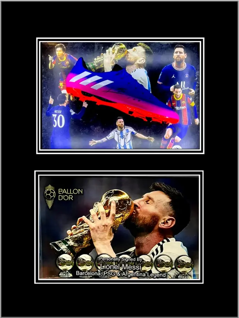 Lionel Messi Signed & Framed LED Boot Display
