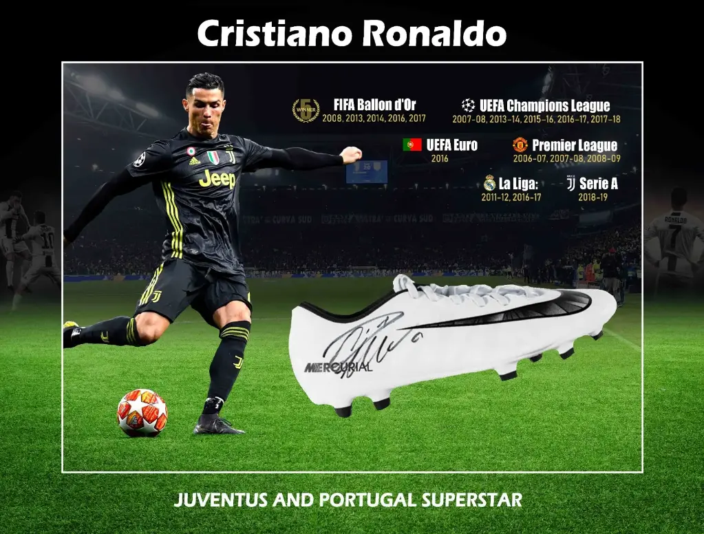 Cristiano Ronaldo - Football boot box framed