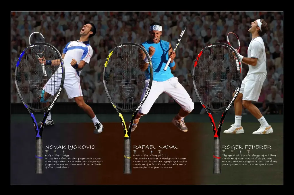Federer, Nadal & Djokovic Signed Racquets