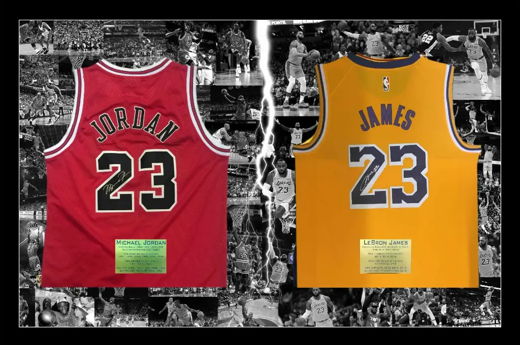 Michael Jordan & LeBron Signed Basketball Jerseys