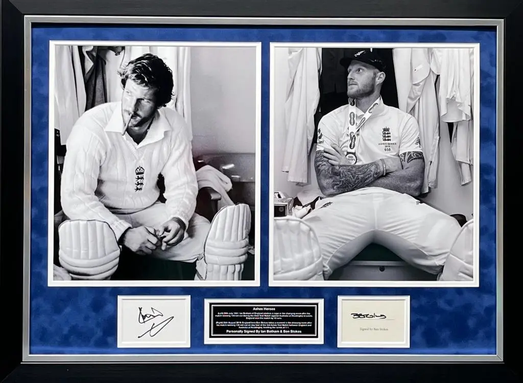 Ian Botham and Ben Stokes Signed Frame