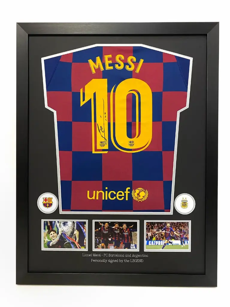 Lionel Messi Signed & Framed Barca Shirt