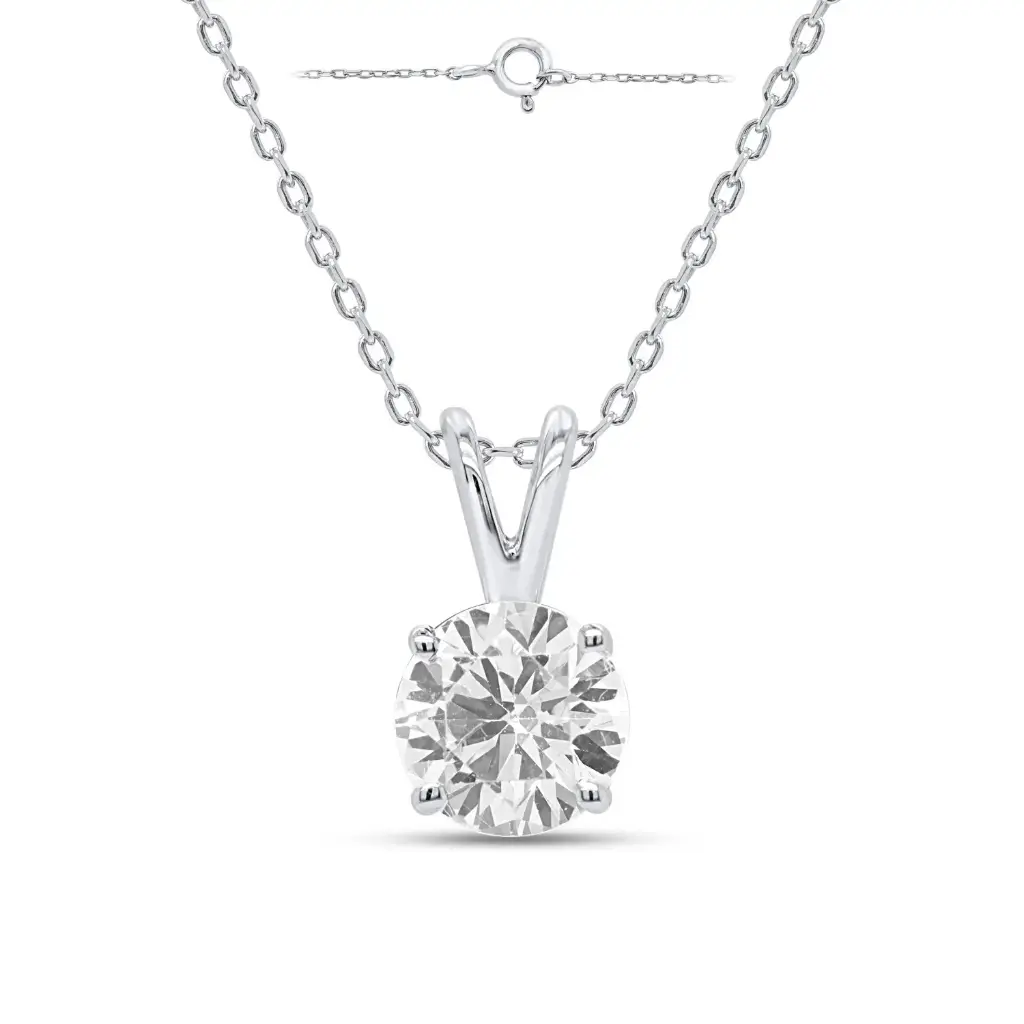 Solitaire lab grown diamond pendant 1.00 carat