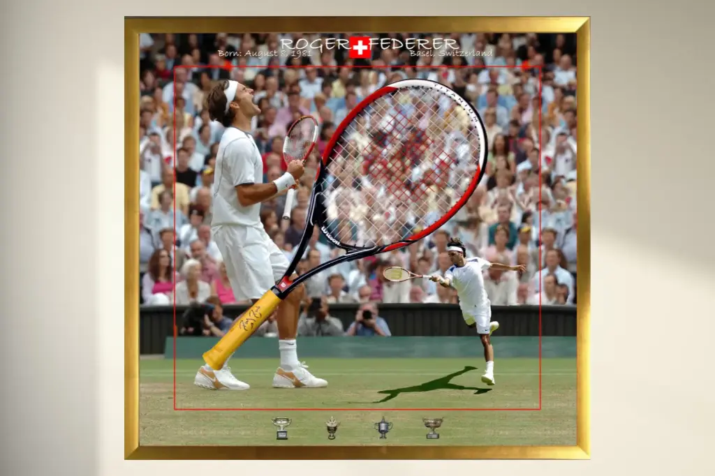 Roger Federer Signed & Framed Racket