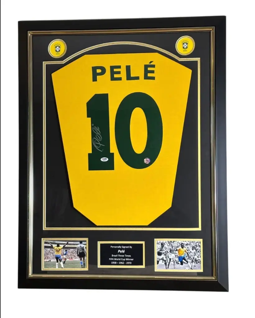 Brazil - Football World Championships - Pele- Premium Frame – Museum Quality - Jersey