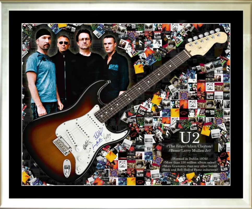 The U2 Legacy: A Hand-Signed Fender Guitar & Framed Masterpiece
