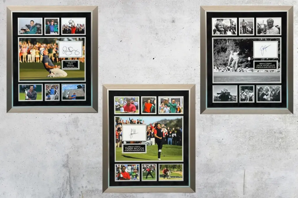 Grand Slam Golf Winner Hand Signed Frame - Rory McIlroy, Tiger Woods or Jack Nicklaus